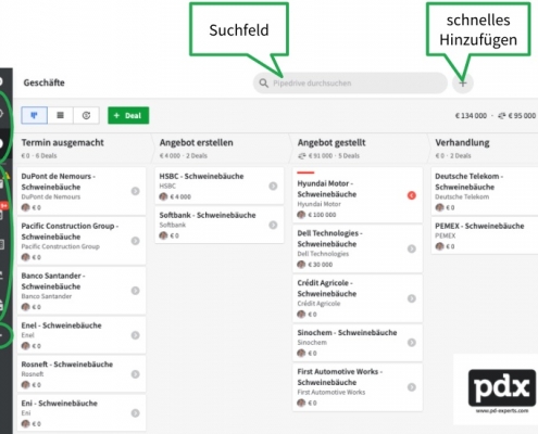 schnellere Navigationsleiste in Pipedrive