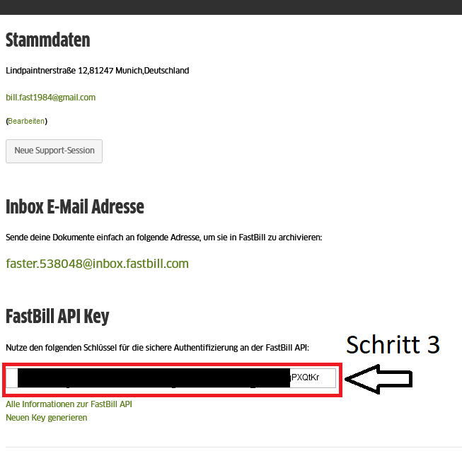 FastBill-API-Key