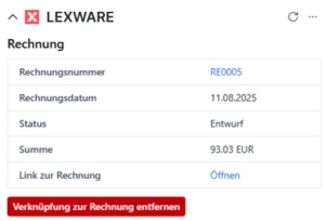 Schnittstelle Lexware