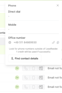 Kontaktdaten suchen 1 Leadfeeder Kontaktdaten suchen 1